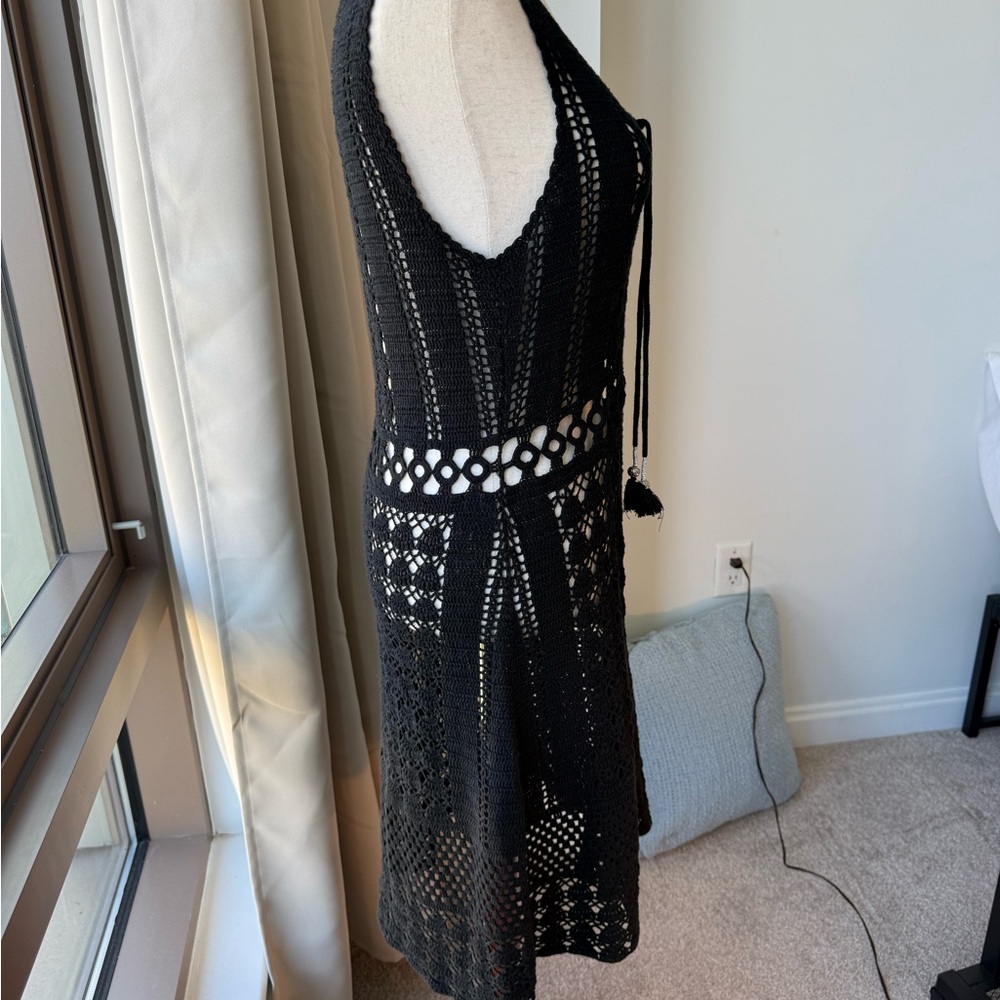 Calypso St. Barth Black Crochet Dress Sleeveless Scoop Neck - Picture 8 of 10